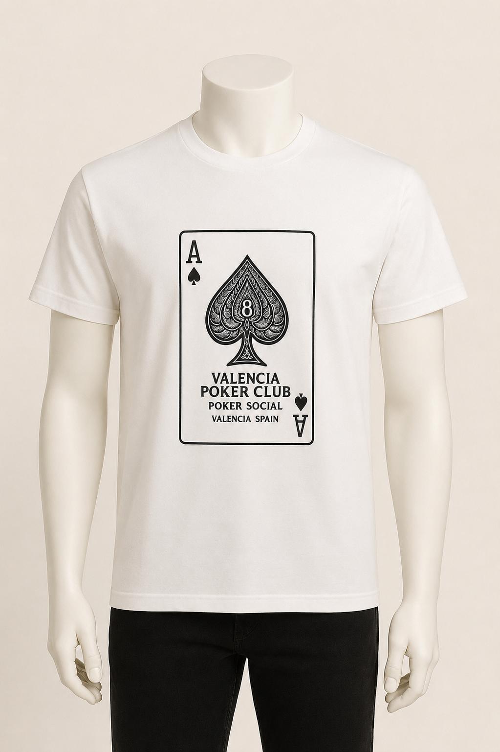 Ace of Spades tee — large black ace of spades print on a bone tee